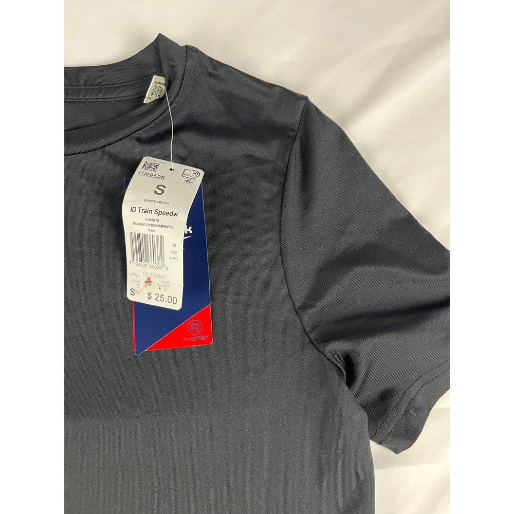 Reebok ID Train Speedwick Training T-Shirt‎ Womens Small Black NEW Gym Workout